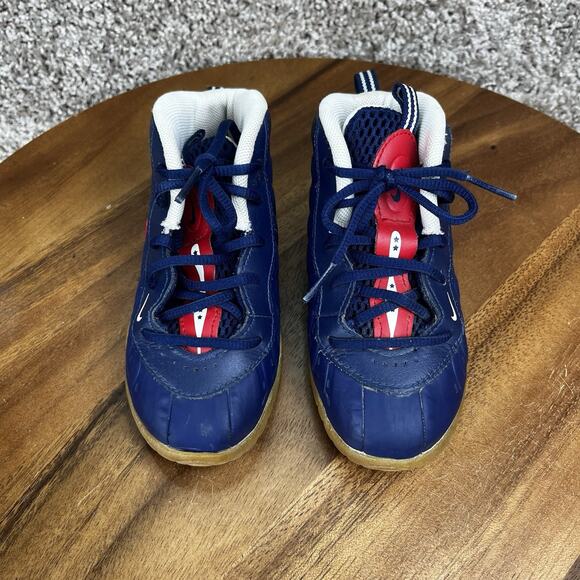 Size 9C Nike Little Posite Pro Blue Void University Red USA 843769-405 TD Shoes - Picture 3 of 9